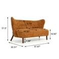 thumbnail image 2 of Aukfa 57.87" Armless Chenille Loveseat Chair, Upholstered Settee Bench with Backrest for Dining Room, Living Room & Bedroom,Caramel, 2 of 9