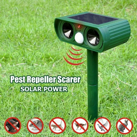 XISOBO Solar Outdoor Animal Repeller, Ultrasonic Waterproof Animal