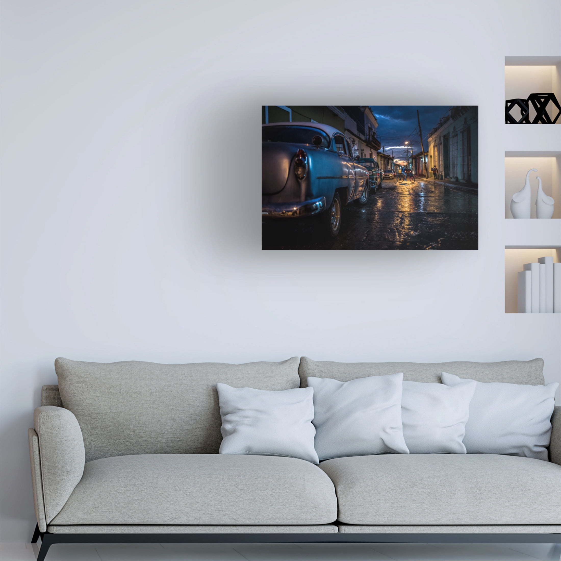 Canvas Wall Art - Marco Tagliarino 'Night In Trinidad' Wall Art for Living Room, Bedroom, or Office Décor by Trademark Fine Art - 32 x 22 Inches