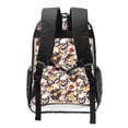 thumbnail image 2 of Honeii lips record rock Skull Print Clear Backpack Heavy Duty Transparent Bag 17" See Through BookBag for Women Men Adults Work Festival Sports Travel, 2 of 7