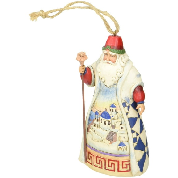 Jim Shore Heartwood Creek Greek Santa Stone Resin Hanging Ornament, 4.5”