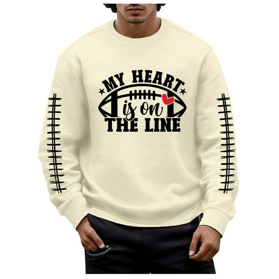 LIUJUNSHOP Oversized Men's Crewneck Sweatshirt Men's Football Pullover Sweatshirt Holiday Logo Print Hop Oversized