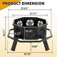 thumbnail image 4 of IVV 35 inch Fire Pit for Outside, Heavy Duty Wood Burning Fire Bowl, Outdoor Fireplace Octagonal Firepit for Camping, Backyard, Patio (Black), 4 of 10