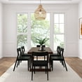 thumbnail image 3 of Plank+Beam 72" Classic Solid Wood Dining Table Set, Walnut Wirebrush, + 6 Chairs Black, 3 of 6