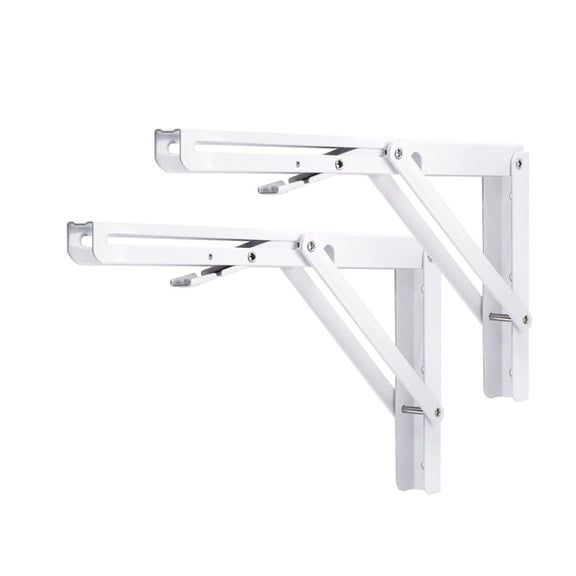 8 Inch Folding Shelf Brackets Heavy Duty Metal Collapsible Shelf Bracket for Bench Table, Shelf Hinge Wall Mounted Space Saving DIY Bracket