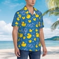 thumbnail image 3 of Honeii Rubber Duck Print Men’s Hawaiian Shirt,Classic Button-Down Short Sleeve Shirt, for Beach, Vacation, and Outdoor Activities,X-Large, 3 of 7