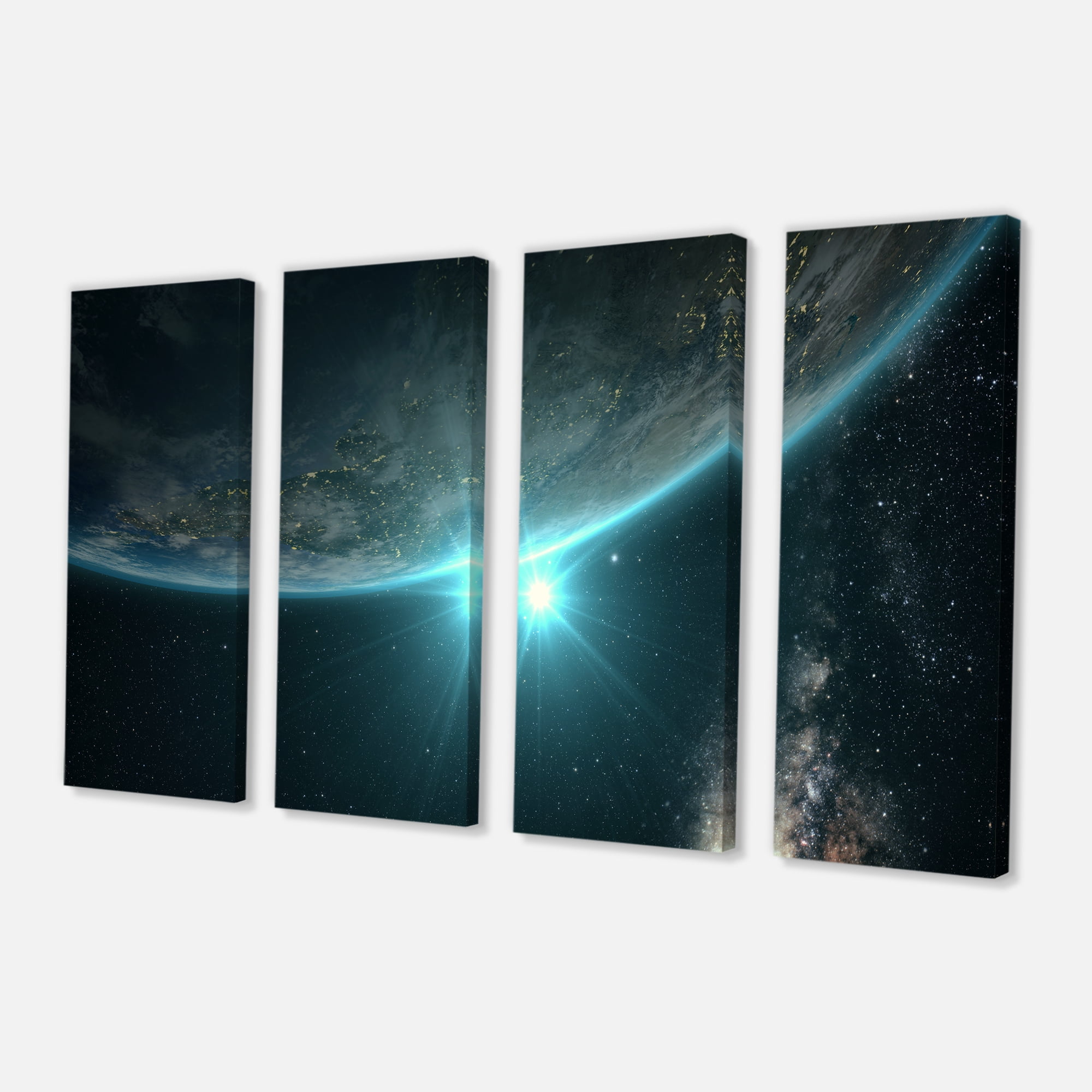 Designart 'Sunrise in Earth from Space ' Contemporary Landscape Canvas Art