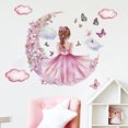 thumbnail image 1 of Adhesivos de pared con diseño de Moon Girl, hermosa mariposa rosa, 1 of 3