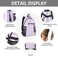 thumbnail image 4 of JIALIOU 14" Laptop Backpack Waterproof Airline Approved Stylish Casual Daypack for Travel Business College Work, Pale Violet and White Striped, 4 of 8