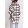 thumbnail image 4 of XINQIHANG Womens Casual Plaid Shacket Button Down Long Sleeve Shirt, 4 of 5