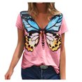thumbnail image 1 of Fridja Chemise à Col en V à Imprimé Papillon d'Été, 1 of 9