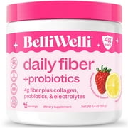 BelliWelli Daily Fiber Supplement with Probiotics, Electrolytes, and Collagen - Strawberry Lemonade, 6.4 oz