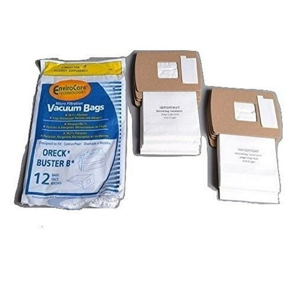Compatible with Oreck Type B Canister Buster Vacuum Micro Paper Bags 12PK # 815