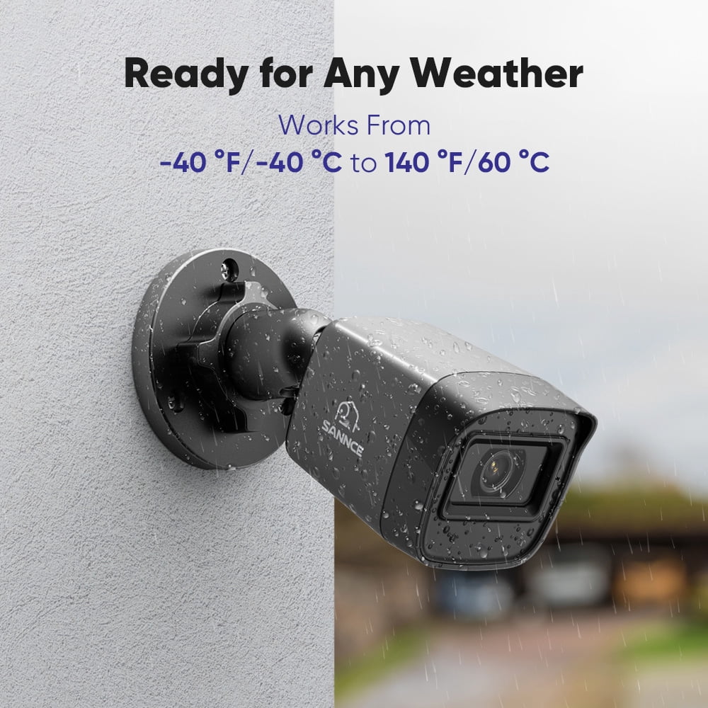 SANNCE HD 1080P CCTV Security Cameras 4pcs 2.0MP Outdoor Home Video Surveillance Camera CCTV System Black