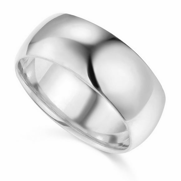 Dimaya Fine Jewelry Bague de Mariage Unisexe en Or Blanc 14K 8mm Confort Ajusté Poli