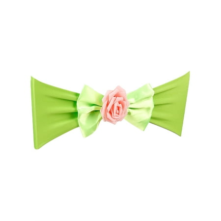 

greenhome Chair Decoration Vivid Color Flower Design Stretchy Stunning Visual Effect Universal Decorative Spandex Banquet Event Decor Bow-knot Chair Sashes for Home