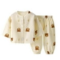 thumbnail image 1 of WEAIXIMIUNG Ensemble de Robe pour Bébé Garçon Enfants Mince Double Mignon Confortable à Manches Longues Knickerbockers Ensemble Maison, 1 of 3