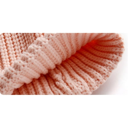 

TOWED22 Baby Winter Warm Hat Solid Knitted Pompom Hat Toddler Kids Boys Girls Crochet Hat Beaniess Boy Swim Hats Pink