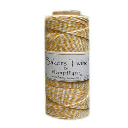 UPC: 0091037029386 | Hemptique Bakers Twine Spool  Yellow/White