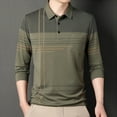 thumbnail image 5 of GuangCheng George Men Shirt Striped Pattern Long Sleeve Soft Comfort Breathable Casual Stylish Blouses with Pockets,Green,XL, 5 of 6