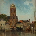 thumbnail image 2 of Carl Skånberg 20x20 Gold Ornate Framed and Double Matted Museum Art Print Titled - The Church Tower, Dordrecht (1875), 2 of 4