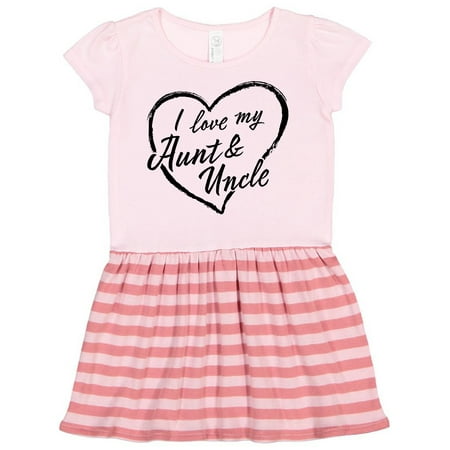 

Inktastic I Love My Aunt and Uncle in Black Chalk Heart Gift Toddler Girl Dress