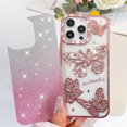 thumbnail image 3 of OOK for iPhone 13 Pro Case, Cute 3D Diamond Butterfly Pattern Luxury Slim Plating Bling Glitter Protective Phone Case with Screen Protector for Girls Women, Pink, 3 of 6