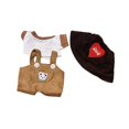 thumbnail image 1 of Ropa para muñecas de 15cm-17cm, camiseta de muñeco de peluche, sombrero con patrón de corazón rojo, accesorios para muñecos de peluche, ropa bonita ropa marron, 1 of 9