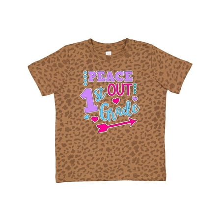 

Inktastic Peace out 1st Grade with Hearts Arrow and Dots Gift Toddler Toddler Girl T-Shirt