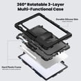 thumbnail image 2 of Case for Samsung Galaxy Tab S10 FE+ Plus 13.1 inch 2025 with Screen Protector, 360 Degree Rotating Kickstand Hand Strap Heavy Duty Shockproof Cover with Shoulder Strap, Black, 2 of 7