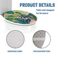 thumbnail image 6 of ZIATUBLE Tropical Palm Leaves Toilet Lid Dust Cover Restrooms Toilet Cover Mat Elongated Toilet Cover Protector Universal Washable Toilet Seat Cover for Bathroom Decoraction, 6 of 6