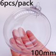 thumbnail image 3 of 6 piezas x Bolas de adorno navideñas transparentes irrompibles para decoración del hogar, 130 x 80 mm, de plástico, para hacer tú mismo, 3 of 5