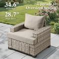 thumbnail image 3 of Ovios 7 Pieces Outdoor Patio Furniture Set All-Weather Rattan Wicker Sectional Sofa and Chairs with Ottomans, Beige, 3 of 8