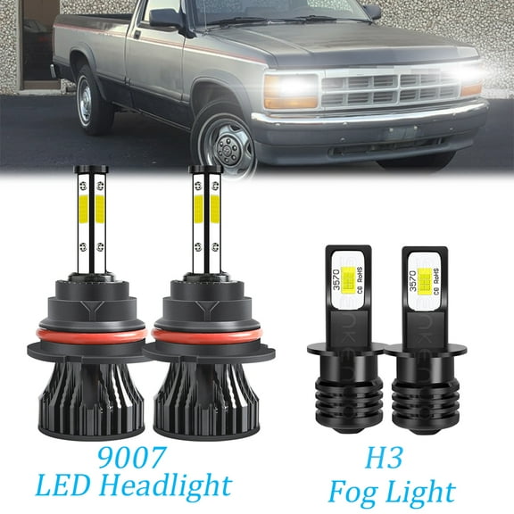 For Dodge Dakota 1991-1996 White LED Headlights Bulbs High Low Beam Fog Light X15