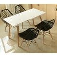 thumbnail image 2 of Mid-Century Modern Style Plastic DSW Shell Dining Chair with Lattice Back and Wooden Dowel Eiffel Legs, 2 of 8