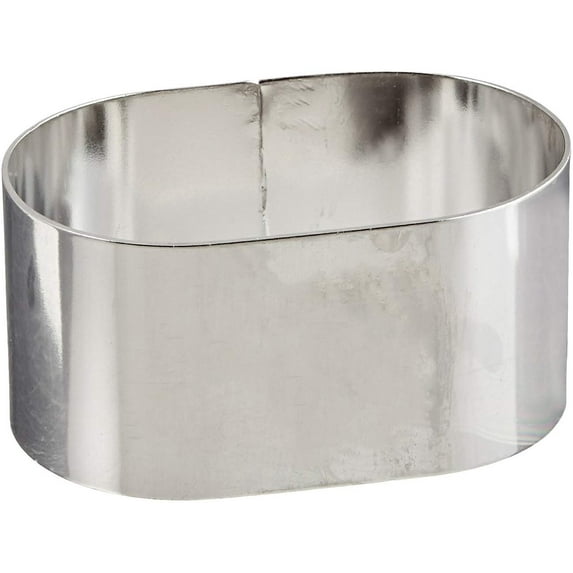 Fat Daddio's Stainless Steel Oval Cake and Pastry Ring, 2.75 x 1.75 x 1.375