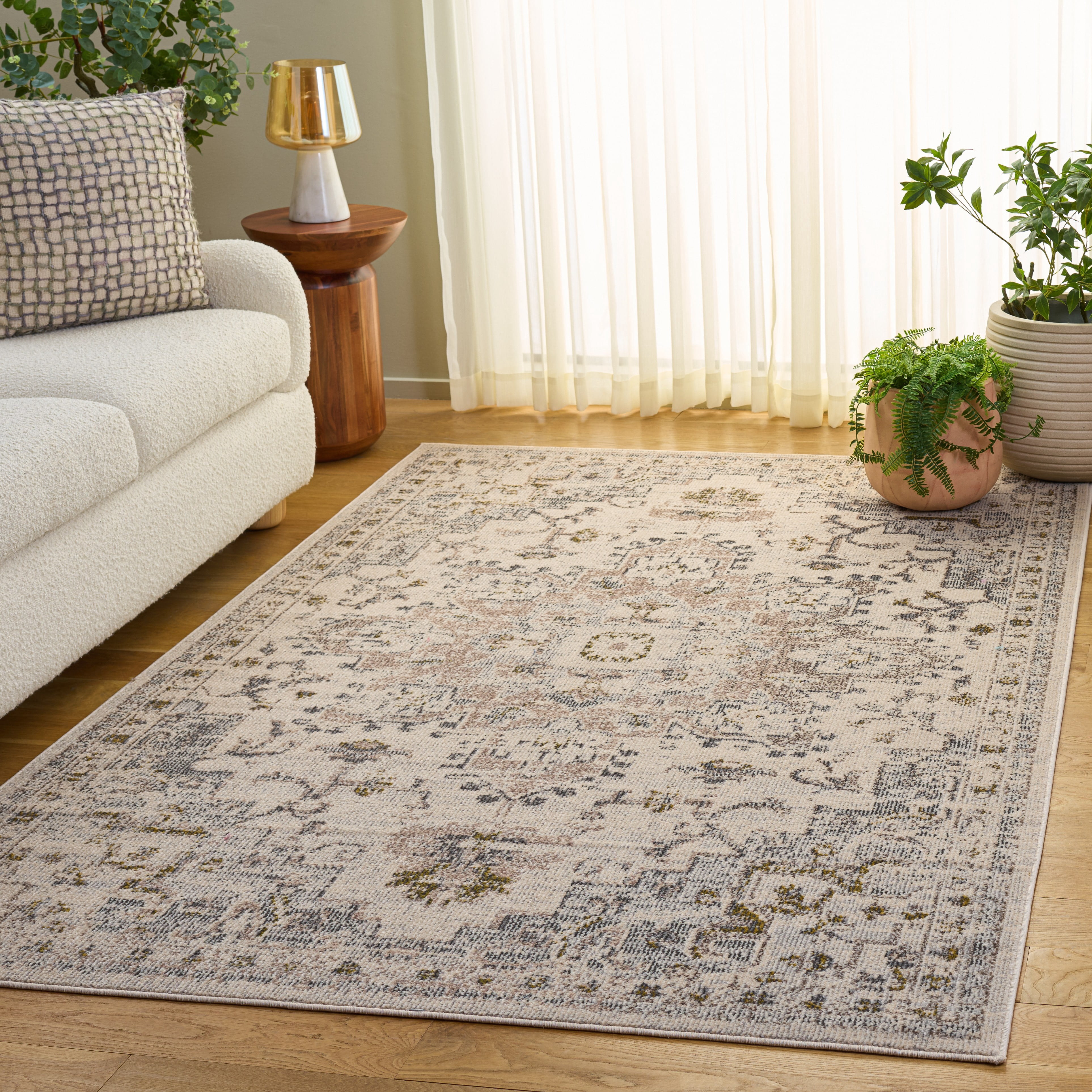 Safavieh Madison Dalia Oriental Area Rug, Ivory/Gray Gold, 4' x 6'