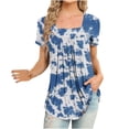 thumbnail image 1 of T-Shirts pour Femmes Coupe Ample Mode Imprimée Décontractée Col en V Manches Courtes T-Shirt Blouse Hauts T-Shirts à Manches Longues pour Femmes Blouses à Manches Courtes pour Femmes, 1 of 5