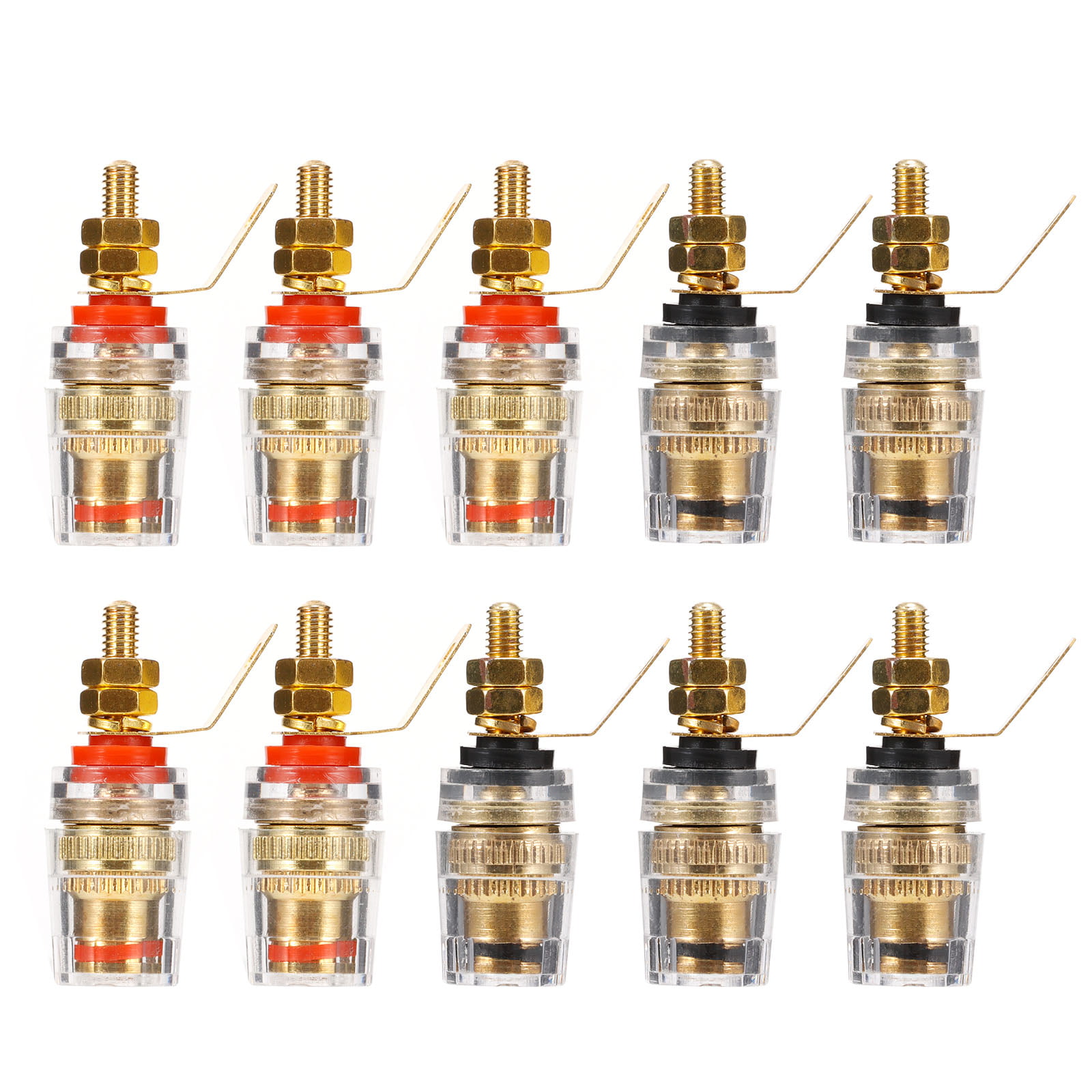 10pcs Gold Plated Audio Speaker Binding Post Amplifier Terminal For 4mm Plug Hot 