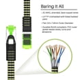 thumbnail image 2 of Cat 7 Ethernet Cable (3ft, 2-Pack) GearIT High Speed Nylon Braided Flat Internet Computer Patch Cord - Compatible Cat7/Cat6/Cat5e RJ45 LAN Router, Modem, Switch, Gaming - 3 feet, 2 of 8