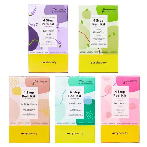 AvryBeauty 4-Step Pedi Pedicure, Foot Care, Hydrating Pedicure - Mix Of 5 Scents