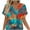 A, variant on Horkkom Short Sleeve Shirts for Women Summer Trendy Floral Print V Neck Tops Casual Loose T Shirts L