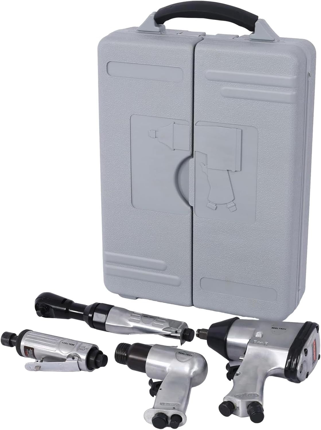Acekid 71-Piece Air Tool and Accessories Kit, for Automotive Maintenance with Storage Case, Includes Power Ratchet Impact Wrench Die Grinder, Silver