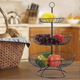 thumbnail image 2 of Frutero de 3 niveles, frutero de cocina, soporte para cestas, fruteros metálicos de encimera, soporte para almacenar frutas y verduras, 2 of 5