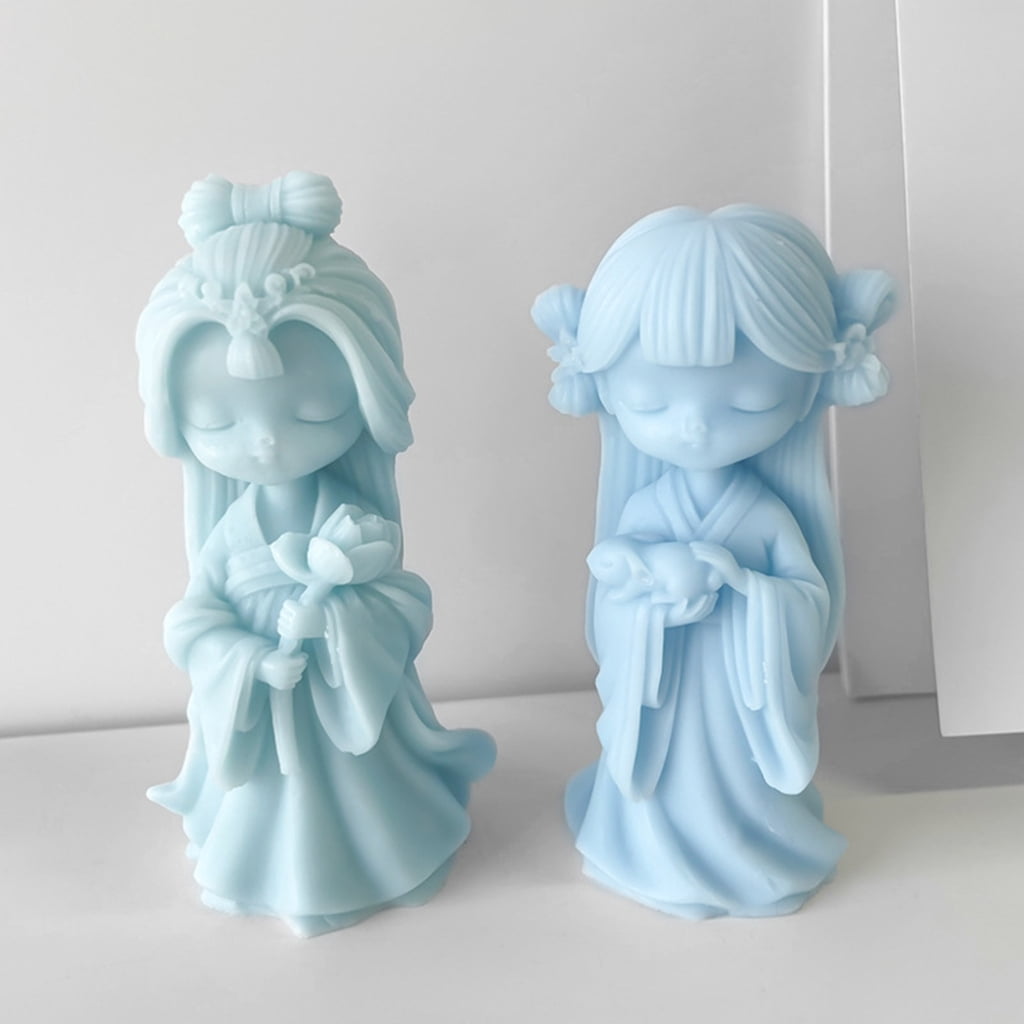 lanema Aromatherapy Candle Mold Girls Epoxy Resin Casting Mold for DIY-Home Decors