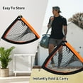 thumbnail image 2 of Kids' Foldable Soccer Goal 4' x 3' - Lightweight Portable Design for Backyard, Indoor & Outdoor Play - Sturdy Trapezoidal Structure with Fiberglass Rods & Oxford Cloth - Includes Carry Bag - Black, 2 of 3