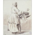 thumbnail image 2 of Edmé Bouchardon 15x18 Gold Ornate Wood Frame and Double Matted Museum Art Print Titled - The Apple Merchant (1698 - 1762), 2 of 4