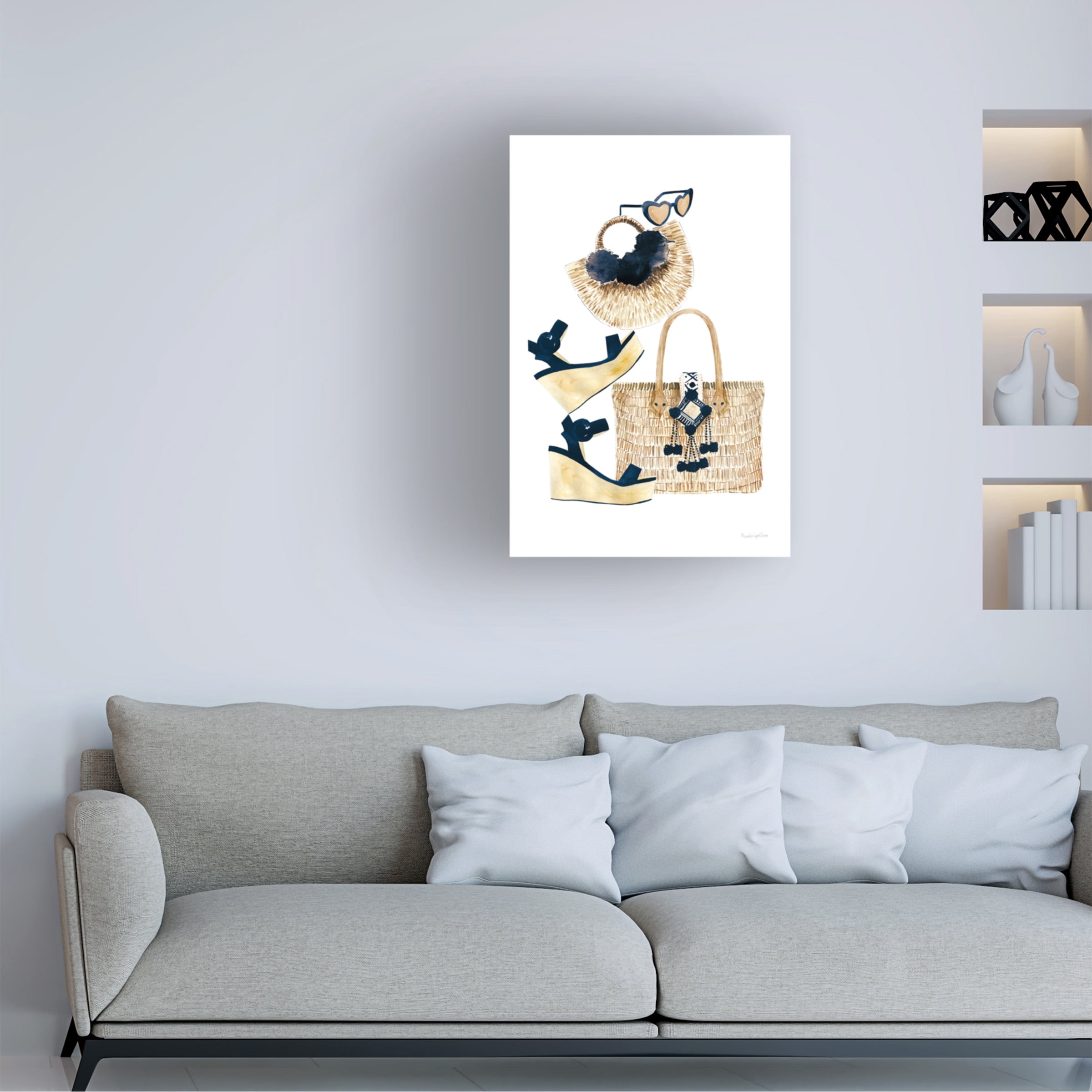 Mercedes Lopez Charro 'Beach Glam I Navy' Canvas Art