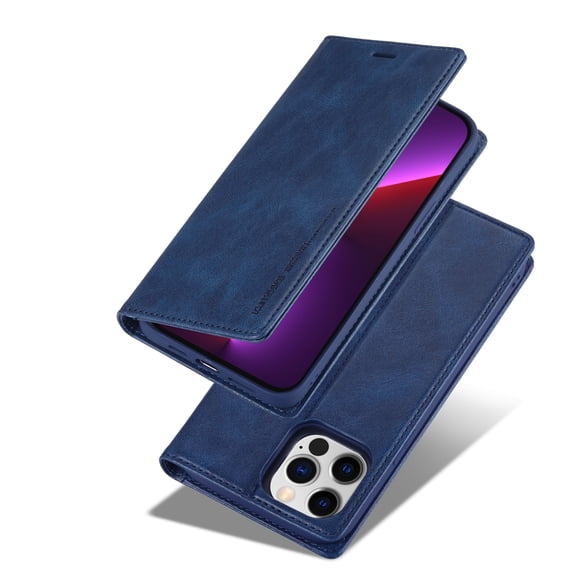 Wallet Case for iPhone 14 Pro Max 6.7 Inch, RFID Blocking Card Slots Holder Luxury PU Leather Shockproof Cover with Magnetic Closure Kickstand Anti-Scratches Non Fingerprints Flip Case,Blue