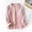 Pink, variant on Women Long Sleeve Plush Jacket Fuzzy Fleece Pajama Tops Stand Collar Button Down Sleepwear Warm Winter Coat